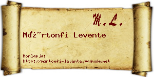 Mártonfi Levente névjegykártya